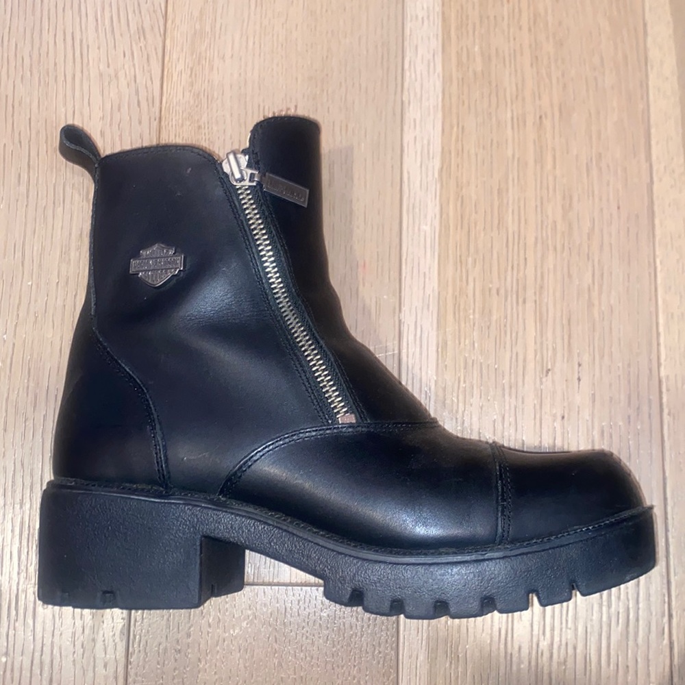 Harley Davidson Ankle Boots 82016 Women's Size US 8M Motorcycle Double Zipper.
